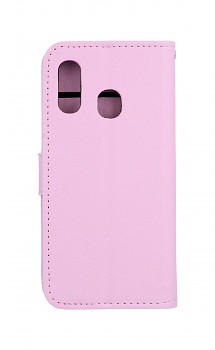 Knížkové pouzdro na Samsung M20 světle růžové s přezkou