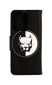 Knížkové pouzdro na Vivo V23 5G Černobílý pitbull