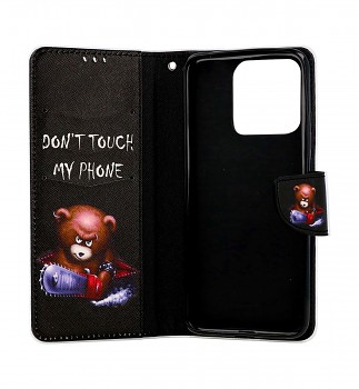 Knížkové pouzdro na Xiaomi Redmi 10C Don't Touch méďa_1