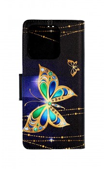 Knížkové pouzdro na Xiaomi Redmi 10C Zlatý motýl