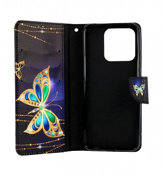 Knížkové pouzdro na Xiaomi Redmi 10C Zlatý motýl_1