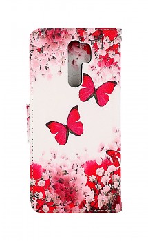 Knížkové pouzdro na Xiaomi Redmi 9 Růžoví motýlci