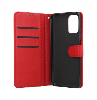 Knížkové pouzdro na mobil Xiaomi Redmi Note 10S červené s přezkou 2