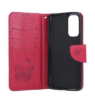 Knížkové pouzdro na Xiaomi Redmi Note 11 Butterfly růžové_1
