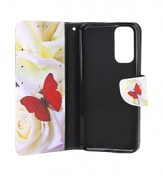 Knížkové pouzdro na Xiaomi Redmi Note 11 Červený motýl_1