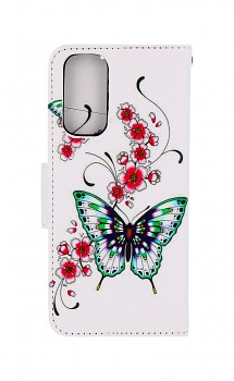 Knížkové pouzdro na Xiaomi Redmi Note 11 Motýlci s květinou