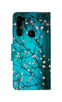 Knížkové pouzdro na Xiaomi Redmi Note 8T Modré s květy