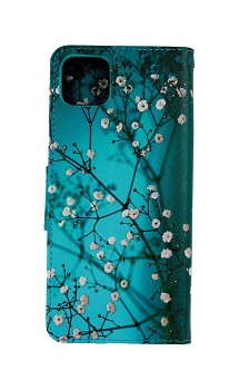 Knížkové pouzdro na Samsung A22 5G Modré s květy