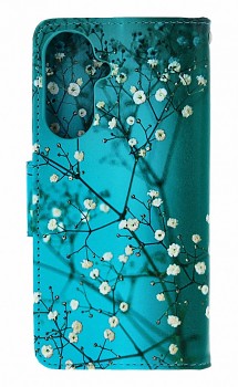 Knížkové pouzdro na Samsung A37 5G Modré s květy