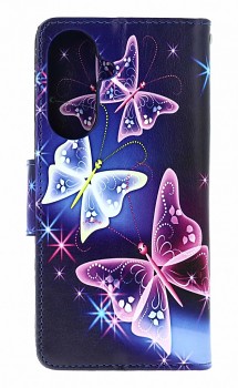 Knížkové pouzdro na Samsung A37 5G Modré s motýlky