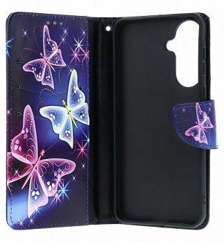 Knížkové pouzdro na Samsung A37 5G Modré s motýlky 1