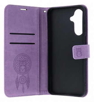Knížkové pouzdro Mezzo na Samsung A57 5G Lapač se sovičkou fialové 1