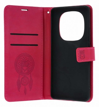 Knížkové pouzdro Mezzo na Xiaomi Redmi Note 15 5G Lapač se sovičkou tmavě růžové 1