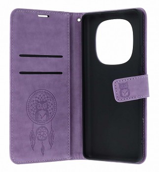 Knížkové pouzdro Mezzo na Xiaomi Redmi Note 15 Pro 5G Lapač se sovičkou fialové 1