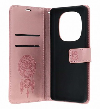 Knížkové pouzdro Mezzo na Xiaomi Redmi Note 15 Pro+ 5G Lapač se sovičkou světle růžové 1