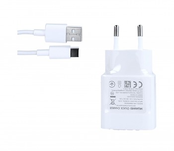Originální rychlonabíječka Huawei AP32 vč. datového kabelu USB-C (Type-C) bílá 2A