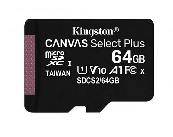 Paměťová karta Kingston Canvas Select Plus 64GB micro SDXC U1 A1 V10