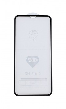 Polykarbonátová ochrana displeje FullGlue na iPhone X 5D černá