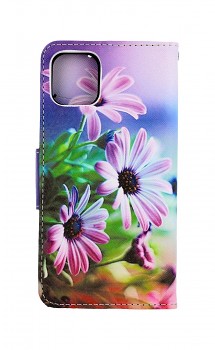 Knížkové pouzdro na iPhone 11 Fialové květy