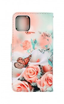 Knížkové pouzdro na iPhone 11 Růže s motýlem