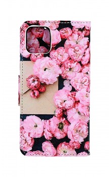 Knížkové pouzdro na iPhone 11 Růžové květy