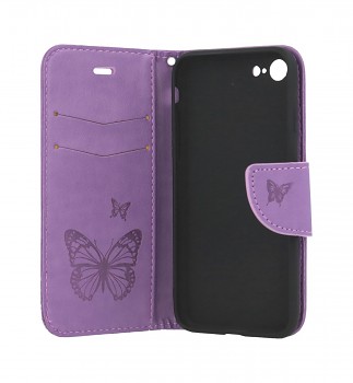 Knížkové pouzdro na iPhone SE 2020 Butterfly fialové (2)