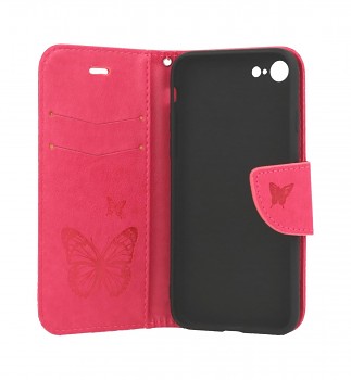 Knížkové pouzdro na iPhone SE 2020 Butterfly růžové (2)