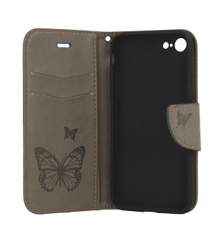 Knížkové pouzdro na iPhone SE 2020 Butterfly šedé (2)