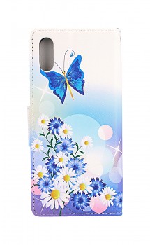 Pouzdro kryt na mobil Xiaomi Redmi 9A knížkové Bílé s motýlkem (2)