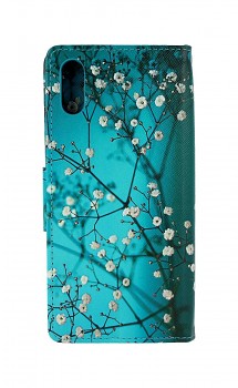 Pouzdro kryt na mobil Xiaomi Redmi 9A knížkové Modré s květy (2)