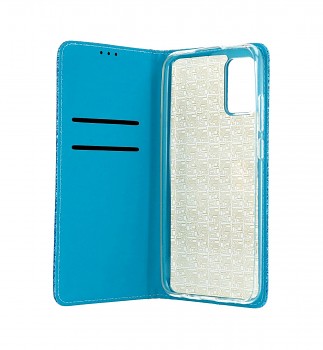 Knížkové pouzdro Magnet Book na Samsung A02s glitter modré (2)