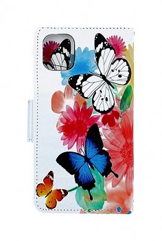 Knížkové pouzdro na iPhone 11 Barevné s motýlky