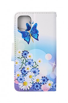 Knížkové pouzdro na iPhone 11 Bílé s motýlkem