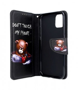 Knížkové pouzdro na iPhone 11 Don't Touch méďa (2)