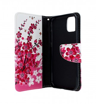 Knížkové pouzdro na iPhone 11 Kytičky textil (2)