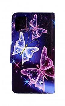 Knížkové pouzdro na iPhone 11 Modré s motýlky