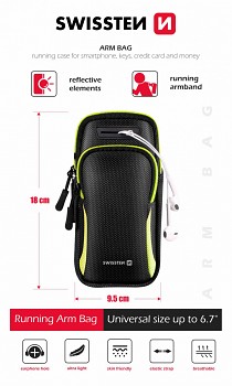 Univerzální sportovní pouzdro na ruku Swissten Arm Bag