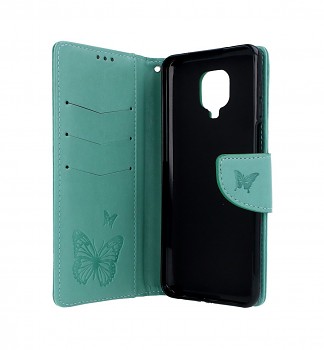 Knížkové pouzdro na Xiaomi Redmi Note 9 Pro Butterfly zelené_1