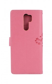 Knížkové pouzdro na Xiaomi Redmi 9 Růžový strom sovičky