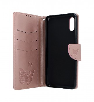 Knížkové pouzdro na Xiaomi Redmi 9A Butterfly růžové světlé (2)