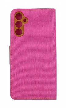 Knížkové pouzdro Canvas na mobil Samsung A14 růžové