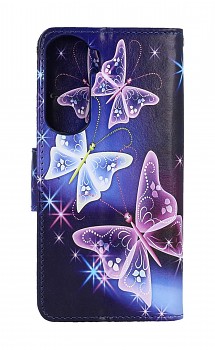 Knížkové pouzdro na Honor 90 Lite 5G Modré s motýlky