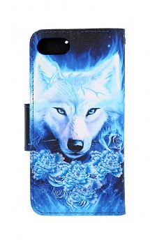 Knížkové pouzdro na iPhone SE 2022 Tyrkysový vlk