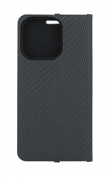 Knížkové pouzdro TopQ Luna Carbon Book na mobil iPhone 15 Pro černé