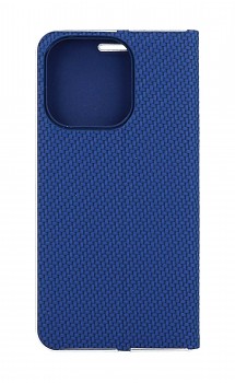 Knížkové pouzdro TopQ Luna Carbon Book na mobil iPhone 15 Pro modré