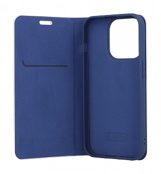 Knížkové pouzdro TopQ Luna Carbon Book na mobil iPhone 15 Pro modré_1