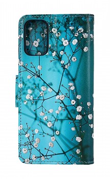 Knížkové pouzdro na Motorola Moto E32s Modré s květy