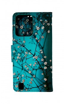 Knížkové pouzdro na Realme C31 Modré s květy