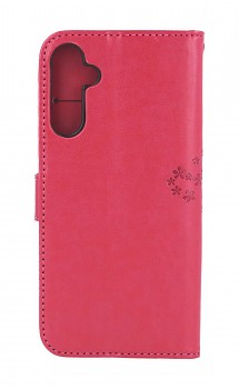 Knížkové pouzdro na Samsung A54 5G Tmavě růžový strom sovičky
