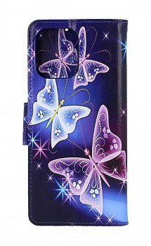 Knížkové pouzdro na Xiaomi Redmi 12 Modré s motýlky